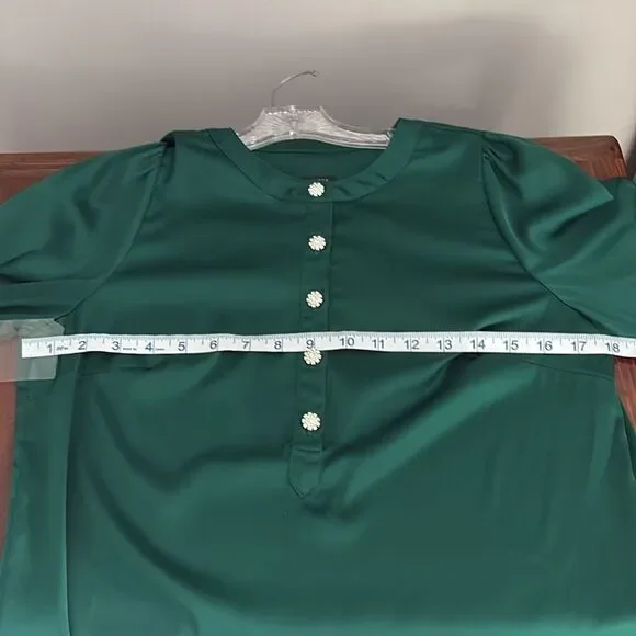 Talbots Rhinestone Holiday Button Blouse Size SP - Picture 10 of 11